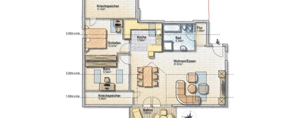 Vermessung-Dachgeschoss-Wohnung
