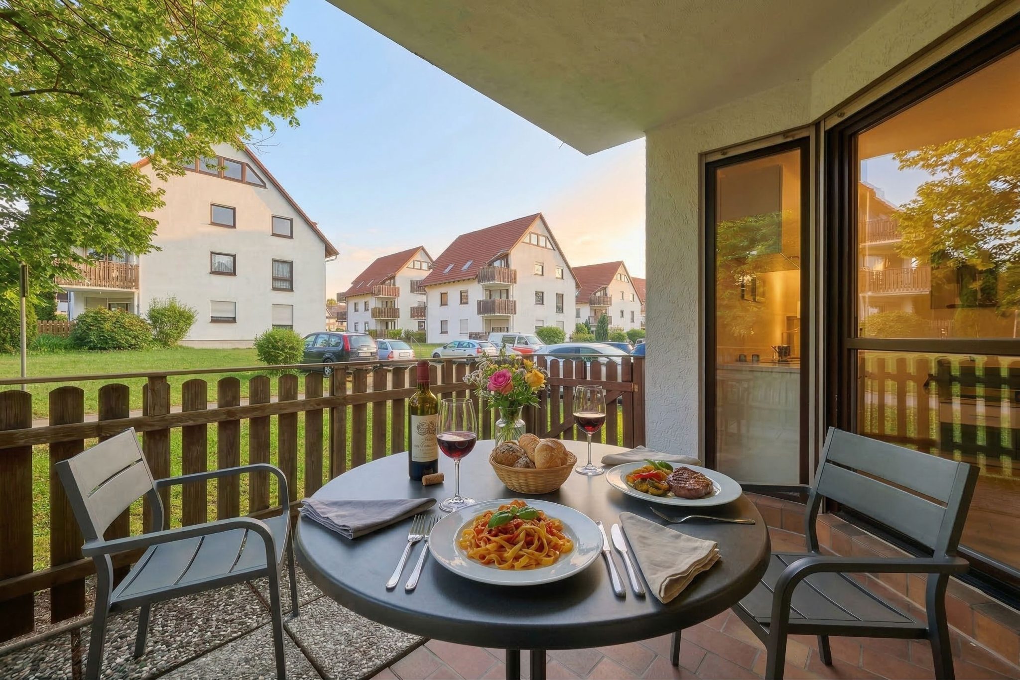 Immobilienangebot - Glauchau - Alle - Terrasse, Einbauküche und Parkett: 2-Raum-Whg. im Erdgeschoss